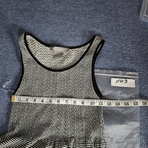Lark & Grey Pullover Sleeveless Midi Dress Black Stripe Tank Seamless Stretchy - Picture 7 of 8